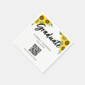 Serviette En Papier Sunflower Graduation QR Code Party Photo Share (Coin)
