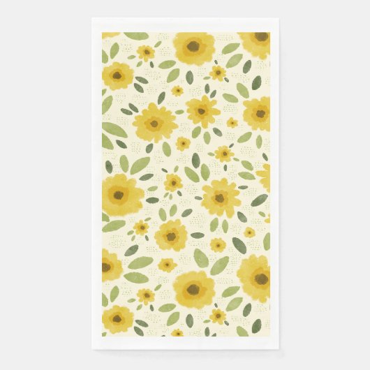 Serviette En Papier Sunflower Happy Motif (Devant)