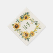 Serviette En Papier Sunflower Heart : serviettes Mariages personnalisé (Coin)