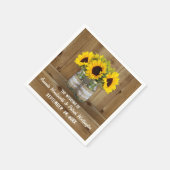 Serviette En Papier Sunflower Mason Jar Burlap + dentelle Mariage Napl (Coin)