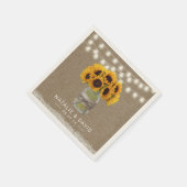 Serviette En Papier Sunflower Mason Jar Russe Floral Burlap Mariage (Coin)