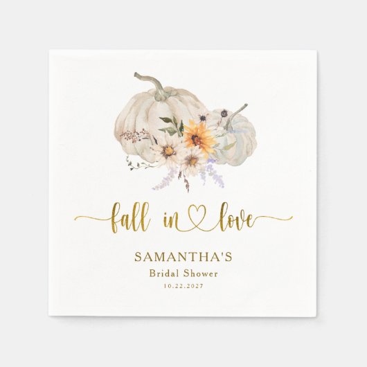 Serviette En Papier Sunflower Pumpkin Tombez amoureux Enterrement de v (Devant)