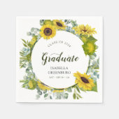 Serviette En Papier Sunflower Wreath Script Graduation Party (Devant)