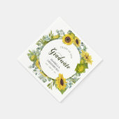 Serviette En Papier Sunflower Wreath Script Graduation Party (Coin)