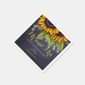Serviette En Papier Sunflowers chalkboard mr et mrs script mariage (Coin)