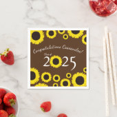 Serviette En Papier Sunflowers Country Graduation Party Brown Napkins (En situation)