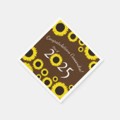 Serviette En Papier Sunflowers Country Graduation Party Brown Napkins (Coin)