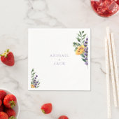 Serviette En Papier Sunflowers Lavender Mariage Cocktail personnalisé (En situation)