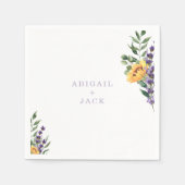 Serviette En Papier Sunflowers Lavender Mariage Cocktail personnalisé (Devant)