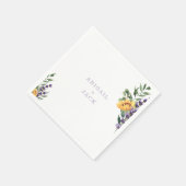 Serviette En Papier Sunflowers Lavender Mariage Cocktail personnalisé (Coin)