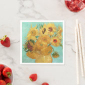 Serviette En Papier Sunflowers Vincent van Gogh (En situation)