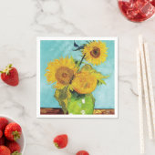 Serviette En Papier Sunflowers Vincent van Gogh (En situation)