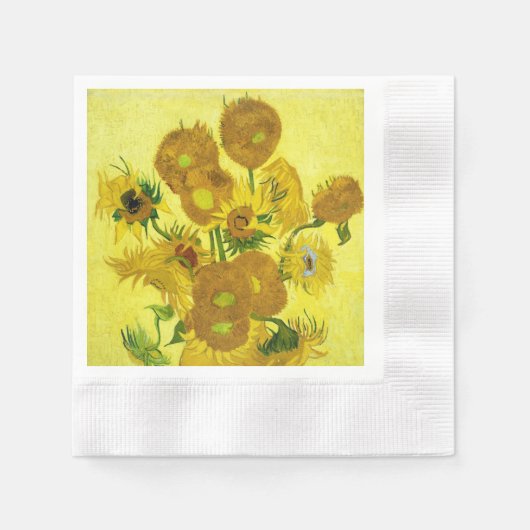 Serviette En Papier Sunflowers Vincent van Gogh (Devant)