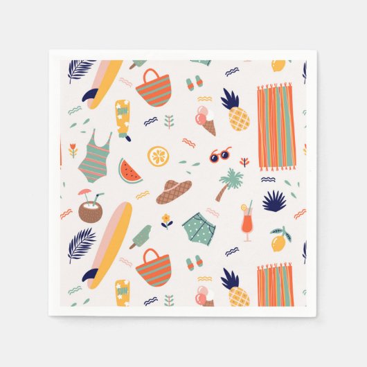 Serviette En Papier Sunny Beach Fun Motif (Devant)