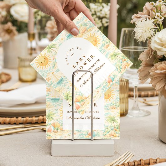 Serviette En Papier Sunny Coastal Beach Baby Shower