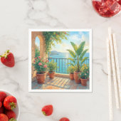 Serviette En Papier Sunny Seaside Terrace (En situation)