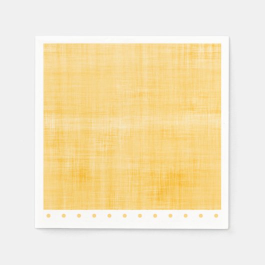 Serviette En Papier Sunny Yellow Whitewash Linen À petits pois Party (Devant)