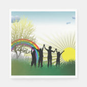 Serviette En Papier Sunrise Rainbow Children (Devant)