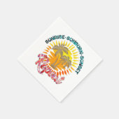 Serviette En Papier Sunrise-Sunburn-Sunset-Repeat | Palmiers d'or (Coin)