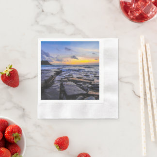 Serviette En Papier Sunset Beach Coined Cocktail Paper Napkins 31