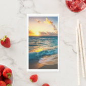 Serviette En Papier Sunset Beach Guest Towel Paper Napkins 19 (En situation)