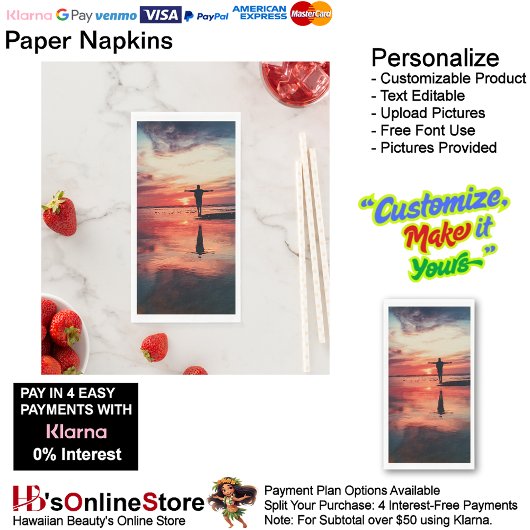 Serviette En Papier Sunset Beach Guest Towel Paper Napkins 34