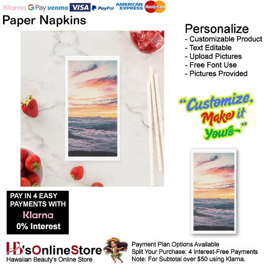 Serviette En Papier Sunset Beach Guest Towel Paper Napkins 39