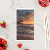 Serviette En Papier Sunset Beach Guest Towest Papier de serviette serv (En situation)