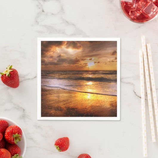 Serviette En Papier Sunset Beach Standard Cocktail Papier à cocktails (En situation)