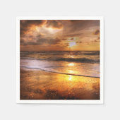 Serviette En Papier Sunset Beach Standard Cocktail Papier à cocktails (Devant)