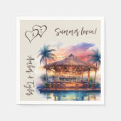 Serviette En Papier Sunset Beach Wedding Pool Bar Cocktail (Devant)