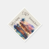 Serviette En Papier Sunset Beach Wedding Pool Bar Cocktail (Coin)