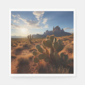 Serviette En Papier Sunset Cactus du sud-ouest de l'Arizona (Devant)