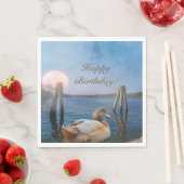 Serviette En Papier Sunset Duck Joyeux anniversaire (En situation)