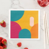Serviette En Papier Sunset Geometry - Colorful Paper napkin (En situation)