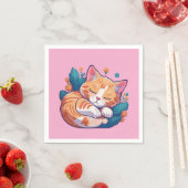 Serviette En Papier Sunset Kitty (En situation)