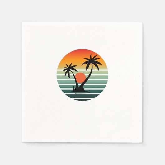 Serviette En Papier Sunset Paradise - Vibes de plage tropicales (Devant)