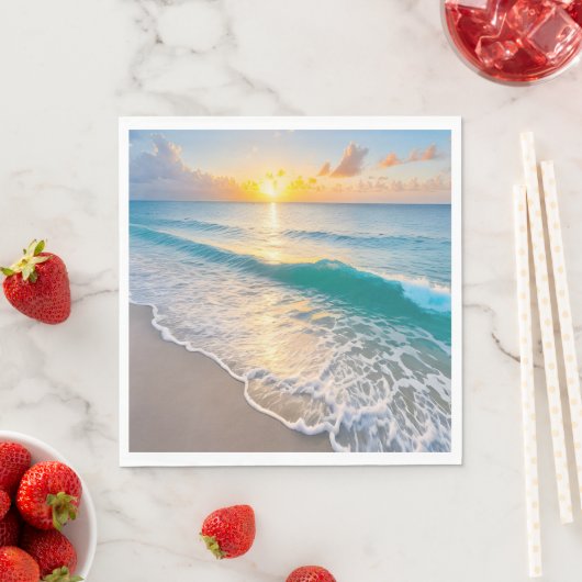 Serviette En Papier Sunset plage (En situation)