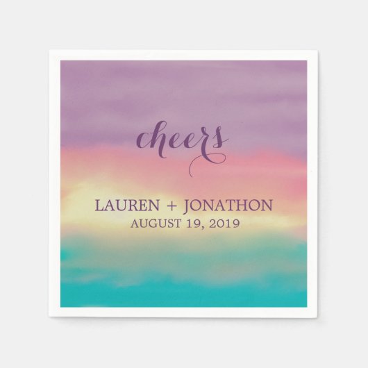 Serviette En Papier Sunset Romance | MARIAGE (Devant)
