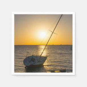 Serviette En Papier Sunset Sailboat Shipwreck Gulf Breeze Paper Napkin
