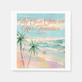 Serviette En Papier Sunset Thème 30e anniversaire