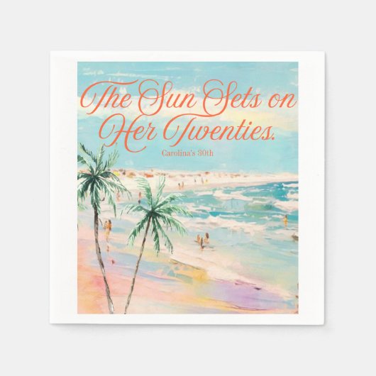Serviette En Papier Sunset Thème 30e anniversaire (Devant)