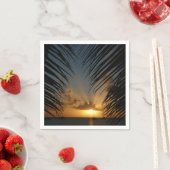 Serviette En Papier Sunset Through Palm Fronds (En situation)