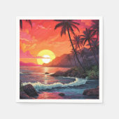 Serviette En Papier Sunset Tropical Beach Paradise Island (Devant)