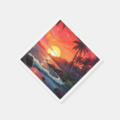 Serviette En Papier Sunset Tropical Beach Paradise Island (Coin)