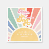 Serviette En Papier Sunshine Baby shower Boho Retro Rainbow Sunshine (Devant)