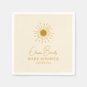 Serviette En Papier Sunshine Boho moderne | Baby shower beige serviett (Devant)