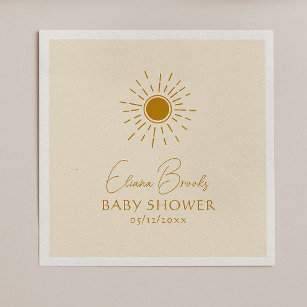 Serviette En Papier Sunshine Boho moderne   Baby shower beige serviett