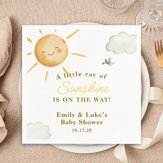 Serviette En Papier Sunshine Boho Sun Gender-Neutral Baby Shower