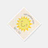 Serviette En Papier Sunshine Face Bonne fête d'anniversaire (Coin)